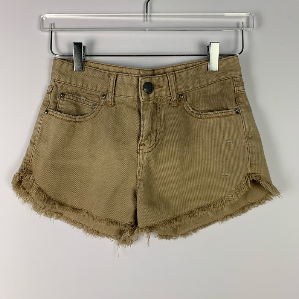 Free People Distressed Fray Hem Jean Shorts 24